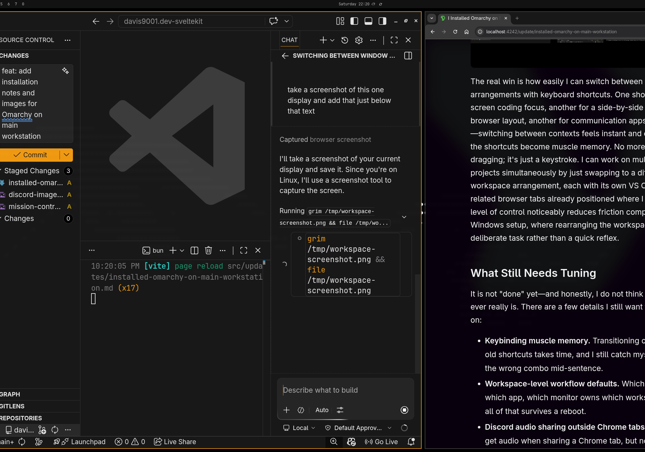 Multiple projects workspace arrangement