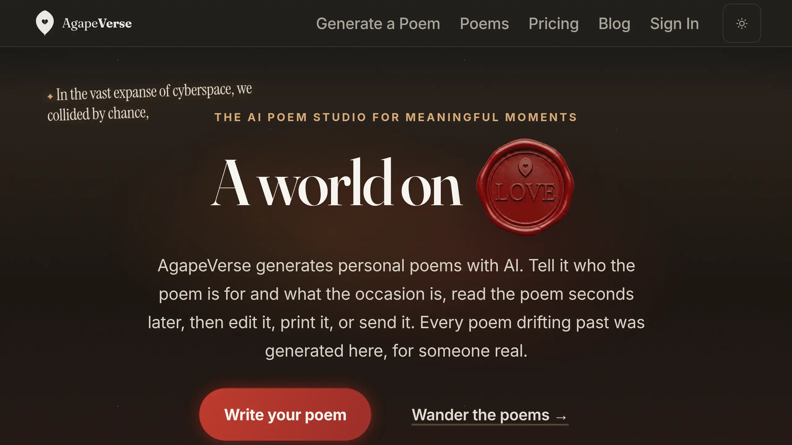 Screenshot of AgapeVerse