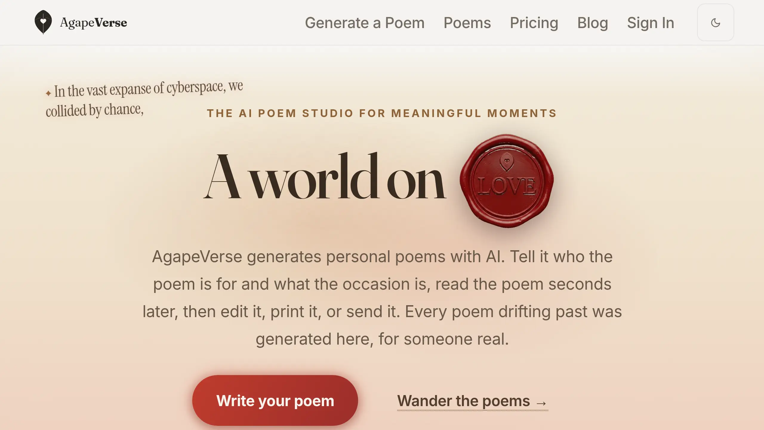 Screenshot of AgapeVerse