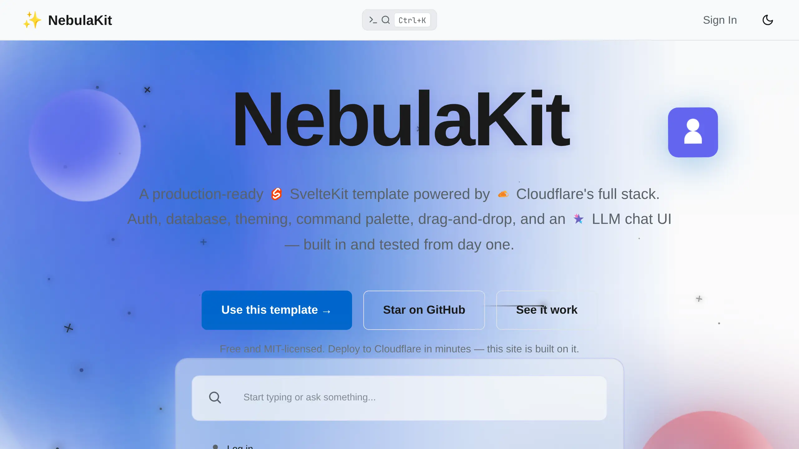 Screenshot of NebulaKit