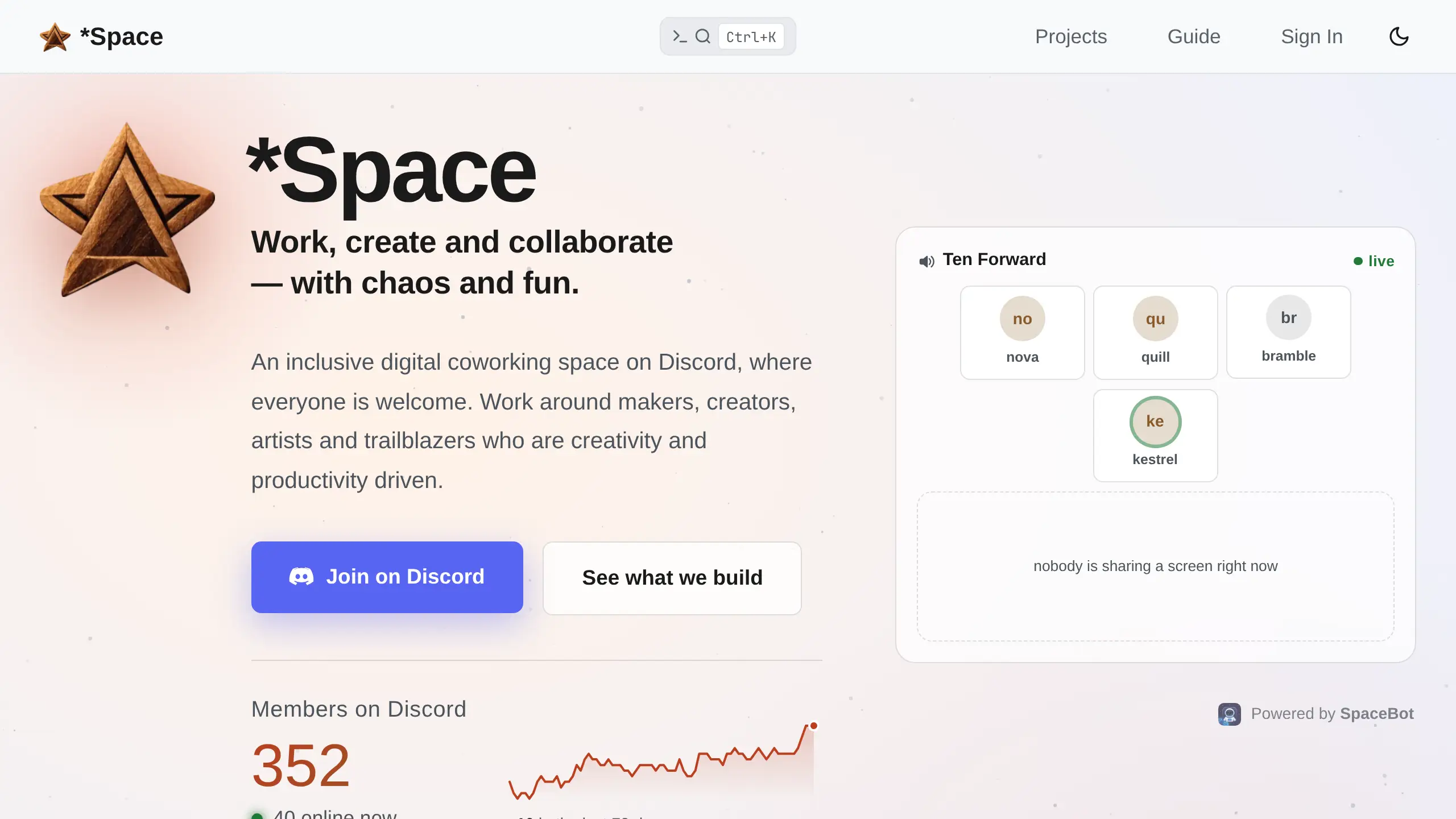 Screenshot of starspace.group